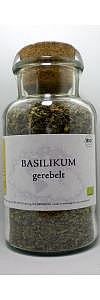 Basilikum gerebelt Bio im Korkenglas